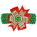 Weihnachts-Haarband für Babys mit roten und grünen Zickzack-Schleifen-Motiven - Zickzack Wellenmuster Stil (6)