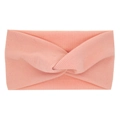 Fascia elastica rosa per neonati in maglia a coste con un nodo a croce centrale - Croce Rosa a Coste