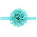 Bandeau élastique bébé avec fleur en dentelle évidée en vert menthe pour enfants - Bleu Turquoise