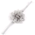 Dettaglio di una fascia per capelli con fiore in chiffon grigio per neonati con elastico - Grigio