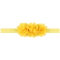 Fascia elastica per neonati con tre fiori di chiffon gialli per neonati e bambine - Giallo