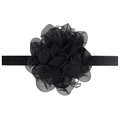 Elegante fascia per capelli per neonata con fiore di pizzo nero ed elastico confortevole - Nero