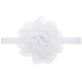White chiffon lace flower headband with layered tulle petals for babies and kids - White