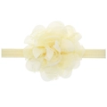 Soft cream chiffon lace flower headband for babies with high elastic hair band - Creamy White