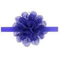 Navy blue lace chiffon flower headband for babies with soft elastic band accessory - Sapphire Blue