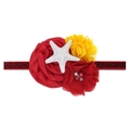 Fascia rossa glitterata con fiori di chiffon e stella marina per stile piccola principessa - Rosso