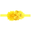 Diadema de flores amarillo brillante para bebés con rosas de satén y pedrería brillante - Amarillo