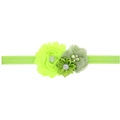 Fascia elastica per neonati con fiori verdi a strati decorati con strass e perle fini - Verde