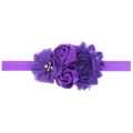 Diadema elástica para bebé con rosas de tela moradas y flores con diamantes - Morado