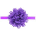 Handmade purple chiffon lace flower headband with elastic band for baby girls - Dark Purple