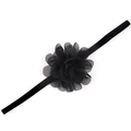 Fascia elastica nera per neonati con fiore in rete di chiffon multistrato per bimbi - Nero