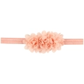 Infant headband featuring three layered pink chiffon flowers on soft elastic band - Snow Bud
