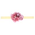 Bandeau bébé avec fleurs en tissu faites à la main en rose et violet avec des strass - Vieux rose