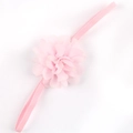 Fascia elastica per neonati con ornamento a fiori in chiffon 3D rosa chiaro a strati - Rosa