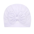 Turbante bianco per neonati con grande fiocco decorativo in morbido tessuto a maglia - Bianco