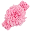 Diadema elástica rosa para bebé con una gran flor de gasa suave y elegante - Rosa
