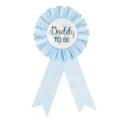 Hellblaue Daddy to be Anstecknadel für Babypartys mit Babyfußabdruck-Motiv - Daddy To Be Pin