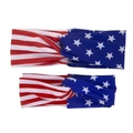 Matching USA flag knotted headband set for mom and kids with stars and stripes pattern - Twisted (Parent-Child)
