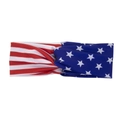Independence Day headband set with red stripes and blue star patterns for mom and kid - Twisted (Adult)