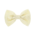 Fermaglio per capelli a fiocco in pizzo giallo chiaro per bambine con eleganti ricami - Crema