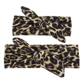Leopard print bunny ear headband set for mother and baby in brown and black - Leopard Print