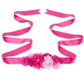 Ceinture de maternité rose faite main avec fleurs en soie et strass pour photos - Style Rose Rouge et Rose (6#)