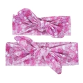 Two-piece floral knot headbands in pink and purple tones for mother and daughter - Pink Lotus