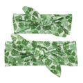 Green tropical leaf print headband set with bunny ears for mother and daughter - Green Leaf