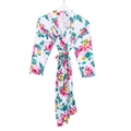 Peignoir de maternité floral avec roses roses et fleurs jaunes muni d'une ceinture nouée - Blanc Floral / L/xl/xxl (coupe Ample)