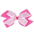 Pink and white heart pattern swallowtail hair bow with dotted edges for girls - Rose Pink Layered Red Heart Style (4#)