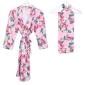 Peignoir de maternité rose à fleurs avec couverture d'emmaillotage assortie - Ensemble Trois Pièces Rose Foncé / L/xl/xxl (coupe Ample)