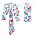 Peignoir de maternité avec couverture bébé et bandeau imprimé floral rose - Parure 3 Pièces Blanc / L/xl/xxl (coupe Ample)