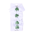Set di 4 fermagli per capelli con fiocchi bianchi e quadrifogli di paillettes verdi - Bianco