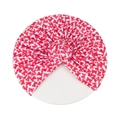 Baby donut knot beanie with red polka dot bow pattern on high elastic knit fabric - Bowknot Style (Adult)