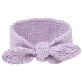Elastic lavender knit baby headband with cute rabbit ear bow design for winter - Purple