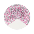 Bonnet turban pour bébé à imprimé floral avec détail de nœud fait à la main - Imprimé Pivoine (Adult)