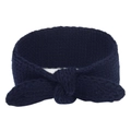 Bandeau tricoté bleu marine pour bébé avec nœud oreilles de lapin pour l'hiver - Bleu Marine