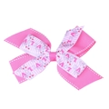 Pink heart bow hair clip with white stitching and LOVE pattern for girls' hairstyle - Letter Bicycle Heart Pattern Style (8#)