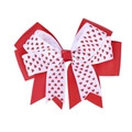 Barrette à nœud multicouche rouge et blanc avec motifs de cœurs dorés pour filles - 6# (Base Rouge Blanc Cœurs Rouges Classiques)