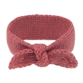 Bandeau tricoté pour bébé en vieux rose avec un nœud décoratif pour l'hiver doux - Vieux Rose