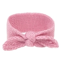Bandeau bébé en maille rose clair doux avec un joli design de nœud oreilles de lapin - Rose