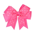 Nœud à cheveux rose multicouche avec imprimés cœurs et rubans à queue d'aronde - 9# (Base Rose Cœurs Rose Pâle)