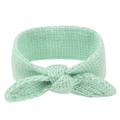 Bandeau à oreilles de lapin tricoté vert menthe en tissu élastique pour bébés - Bleu Turquoise