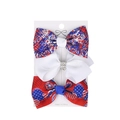 Set di 3 fiocchi per capelli per l'Independence Day con stelle e strisce colorate - Combo Floreale Stelle e Strisce (4#)