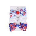 Set of 3 Independence Day hair clips featuring patriotic stripes and 1776 patterns - 1776 Anniversary Style Combo (9#)