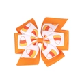 Bandeau Halloween bébé avec nœud double épaisseur orange et motif de bonbons maïs - Pince à cheveux / Orange
