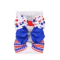 Set of 3 Independence Day hair clips with red, white and blue patterns on white card - Red Blue White Star Dots Combo (11#)