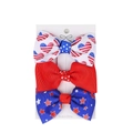 Set of 3 Patriotic Fourth of July ribbon hair clips with stars and stripes patterns - Heart Shaped Star Stripe Combo (13#)
