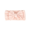 Fascia per neonati in cotone a coste rosa tenue con grande fiocco annodato a mano - Verde Pallido