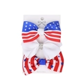 3-piece US Independence Day hair clip set with flag pattern ribbons and white rhinestones - Rhinestone Embellished Star Stripe Combo (14#)